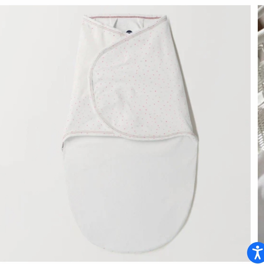 Nested Bean Zen swaddle sleep sack classic 0-6m White with Pink Dots